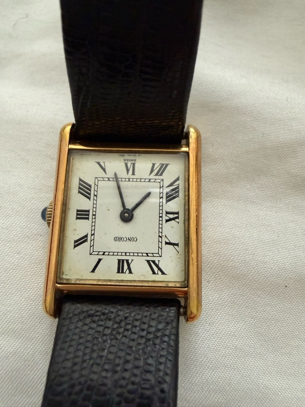 Concord Vintage Mens Tank Watch Alligator Strap Unisex‎ - Picture 8 of 8